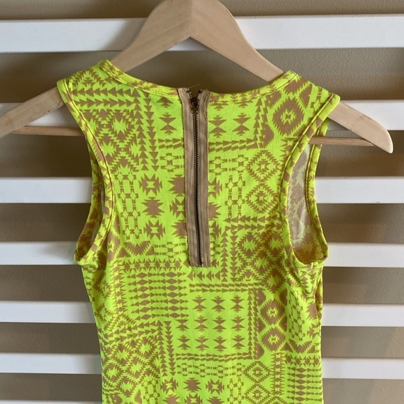 French Atmosphere Tribal Print Neon Midi Dress Size Small - Picture 5 of 11